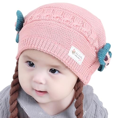 LICHENGTAI Perückenkappe, Süße Weiche Winterstrickmütze Warm Perücke Geflochtene Frauen Perücke Hut Maskerade Kostümzubehör für Wintermode Partys Cosplay von LICHENGTAI