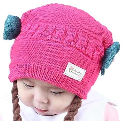 LICHENGTAI Perückenkappe, Süße Weiche Winterstrickmütze Warm Perücke Geflochtene Frauen Perücke Hut Maskerade Kostümzubehör für Wintermode Partys Cosplay von LICHENGTAI