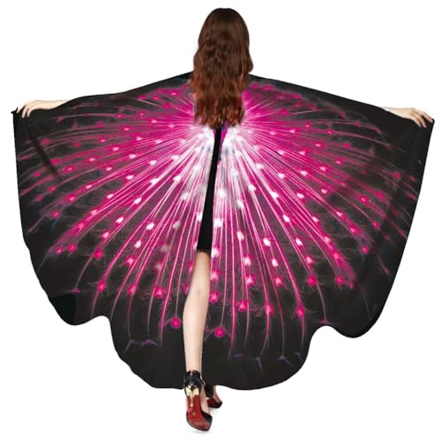 LICHENGTAI Schmetterling Umhang Damen Halloween Schmetterlingsflügel Erwachsene Poncho Umhang Zubehör für Party Halloween Weihnachten Kostüm Cosplay Karneval Fasching von LICHENGTAI