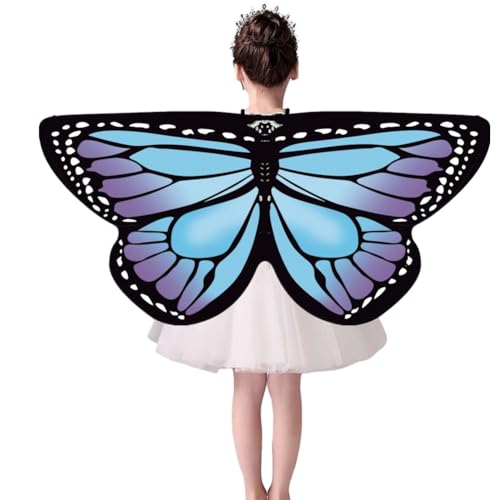 LICHENGTAI Schmetterlingsflügel Kinder Schmetterling Kostüm Schmetterling Pixie Cape Mädchen Faschingskostüm Prinzessin Party Gastgeschenke für Karneval, Geburtstagsfeiern, Fastnacht, Rollenspiele von LICHENGTAI