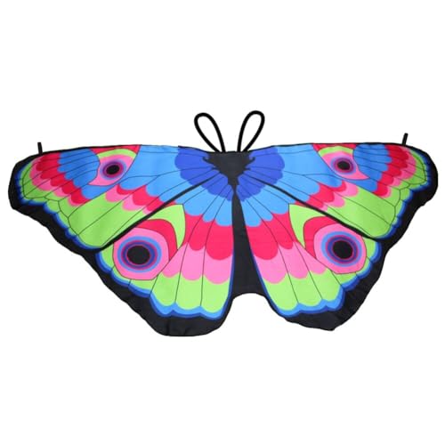 LICHENGTAI Schmetterlingsflügel Kinder Schmetterling Umhang Kostüm Schmetterling Cape Karneval Mädchen Umhang Fee Verkleidung Spielzeug Schmetterling Kostüm Set Halloween Fasching Party von LICHENGTAI