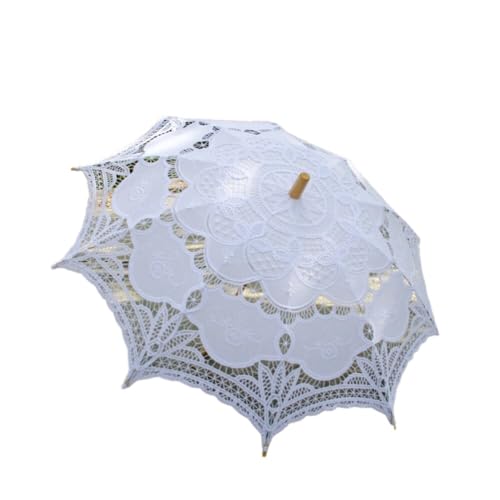 LICHENGTAI Spitze Regenschirm Vintage Stickerei Sonnenschirm Handarbeit Brautschirm Spitzenschirm Hochzeit Braut Fotografie Regenschirm für Braut, Brautjungfern, Blumenmädchen von LICHENGTAI