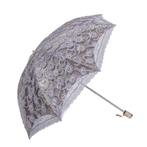 LICHENGTAI Spitze Sonnenschirm Damen Regenschirm UV-Schutz Faltbarer Kompakter Regenschirm Vintage Hochzeit Brautschirm Spitzenschirm für Outdoor Camping, Hochzeit, Party und Fotoshooting von LICHENGTAI