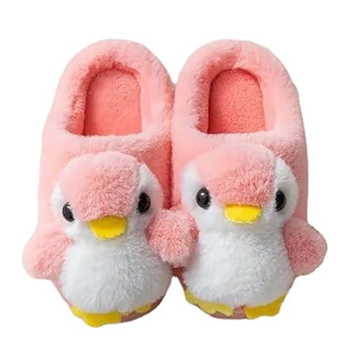 LICHENGTAI Winter Hausschuhe für Kinder Mädchen Jungen, Plüsch Pinguin Tierhausschuhe Pantoffeln Winter Warme Kleinkinder Slippers Flauschige Rutschfeste Kinderhausschuhe Kleinkinder Hausschuhe von LICHENGTAI