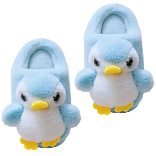 LICHENGTAI Winter Hausschuhe für Kinder Mädchen Jungen, Plüsch Pinguin Tierhausschuhe Pantoffeln Winter Warme Kleinkinder Slippers Flauschige Rutschfeste Kinderhausschuhe Kleinkinder Hausschuhe von LICHENGTAI