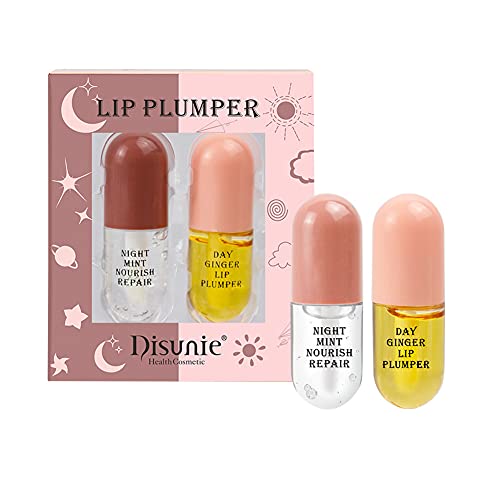 Natürlicher Lip Plumper, 2 Stück Pflanzenextrakte Plumping Lip Serum, Lip Enhancer, Lip Plumping Balm, Feuchtigkeitsspendender klarer Lipgloss für vollere Lippen und hydratisierte Beauty Lips, A von LICHENGTAI