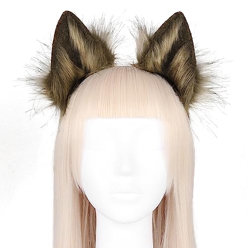 Wolf Ohr Stirnband Wolf Ohren Haarband Haarreif Niedlich Ohr Haarschmuck Wolf ohren Fuchs Wolf Ohren Halloween Kostüm Zubehör für Cosplay Kostüm Party Dekoration Kostüm Dressing Parteien von LICHENGTAI
