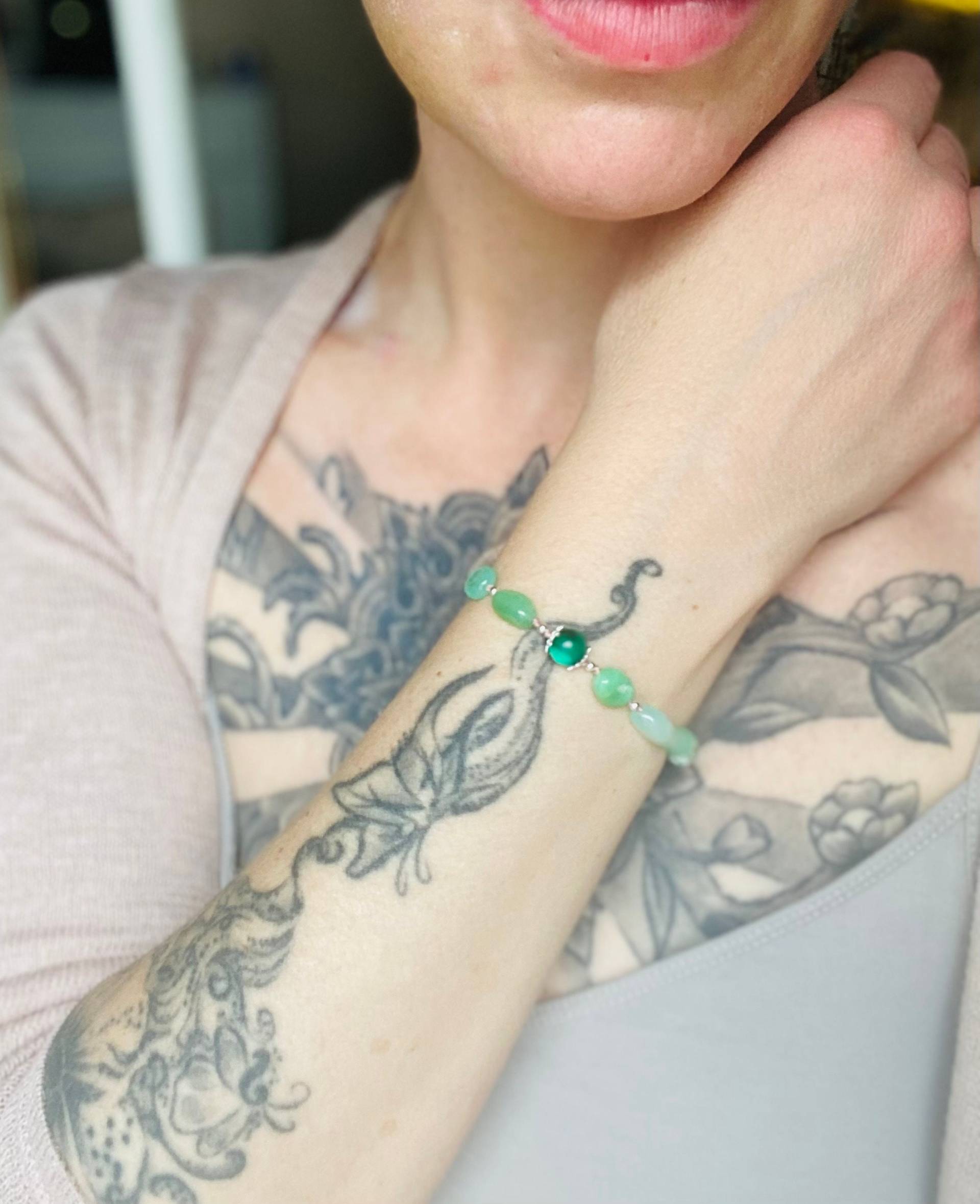 Opal Und Chrysopras Atacama 925Er Sterling Silber Geknüpftes Armband Rosa Makramee Verlängerung Opal Und Chrysopras Atacama 925Er Sterling Silber Geknüpftes Armband Rosa Makramee Verlängerung von LICHTARBEITERbyJenny