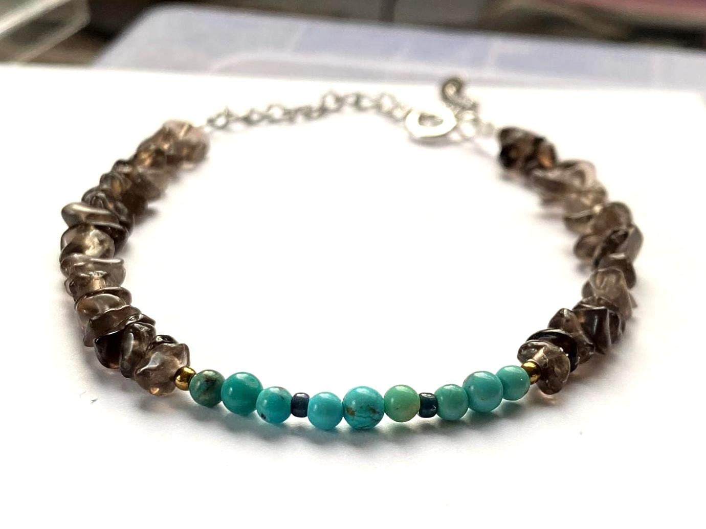 Schutz Rauchquarz Und Türkis Armband Aus Heilsteinen Schutz Rauchquarz Und Türkis Armband Aus Heilsteinen von LICHTARBEITERbyJenny