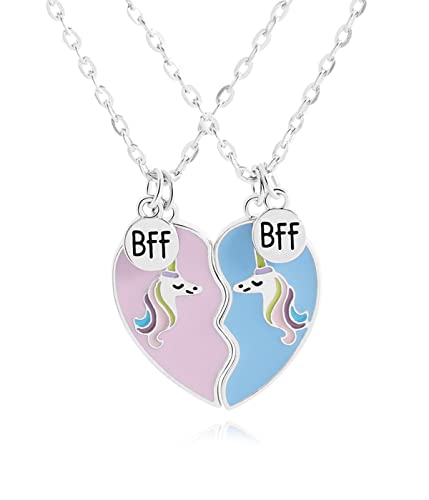 2 Stück Einhorn Freundschaft Halsketten, Einhorn Herz Halskette, Einhorn Herz Anhänger, Einhorn Halskette, Freundschaft Halskette Einhorn Kette von LICHUANUK