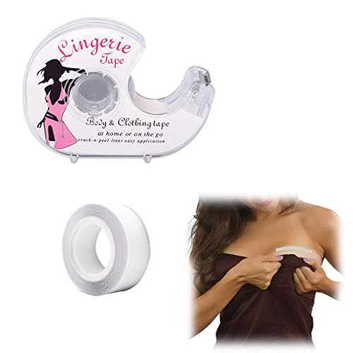 LICHUAN 2 Rollen Fashion Tape Körper Doppelseitiges Klebeband Transparent Clothing Tape für BH Träger Kleid Damen Bekleidung Zubehör mit 1 Spender von LICHUANUK