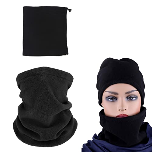 LICHUAN 2 pcsLoop schal Multifunktionstuch Winddicht Schlauchschal Schwarz Neckwarmer Herren Halstuch für Winter Sport Thermal Fleece Halten Sportschal Halswärmer für Fahrrad Motorrad Skifahren von LICHUANUK