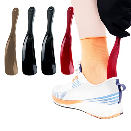 LICHUANUK 4 Stück Schuhanzieher kleiner schuhlöffel Schuhlöffel Set Shoehorn aus Kurz Klein Durable Schuhanzieher für Alle Fußgrößen für Männer Frauen Kinder (19.5 cm) von LICHUANUK