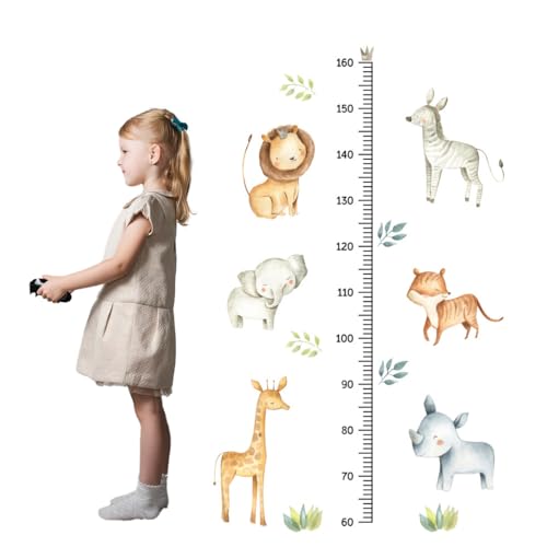 LICHUANUK Kinder Höhe Diagramm Wandtattoo Messlatte Kind Wald Tiere Wandaufkleber, Abnehmbar DIY Wandbild Wandsticker für Kinderziemmer Dekoration (Tier) von LICHUANUK