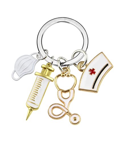 LICHUANUK Metall-Schlüsselanhänger, Arzt, Krankenschwester, Gedenk-Schlüsselanhänger, hängende Verzierung, Geschenk, personalisierte Geschenkidee für Freunde oder medizinische Krankenschwestern von LICHUANUK