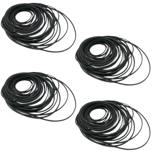 LICHUANUK Mix Cassette Tape, Machine Riemen Assorted Common Belt, Mix Gummi Riemenscheibe Antriebsriemen für DVD CD Kassettenrekorder 45-185mm, 112 Stück schwarz von LICHUANUK