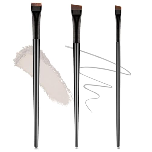 LICHUANUK fein abgewinkelt, ultradünn, Präzisions-Eyeliner-Pinsel-Set, feine Spitze, synthetische Borsten, Augen-Make-up-Werkzeug (3 Stück) von LICHUANUK