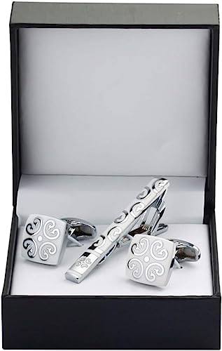 LICHWEST Krawattennadel Manschettenknöpfe Krawattenklammer for Krawattennadel for Herrengeschenk, Schwarze Wolke, Krawattenklammern, Manschettenknöpfe, Krawattenklammer-Set (Farbe: 2) (Color : 4) von LICHWEST