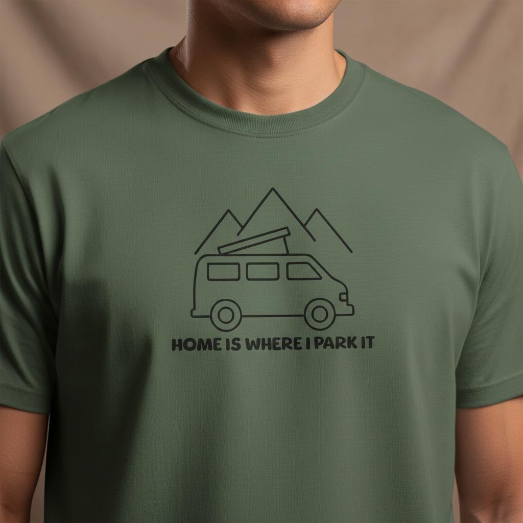 Camping T-Shirt Geschenk Für Vanlife Fans - Home Is Where I Park It Spruch Shirt Wohnmobil Roadtrip Outdoor Camping T-Shirt Geschenk Für Vanlife Fans - Home Is Where I Park It Spruch Shirt Wohnmobil Roadtrip Outdoor von CottonCoreLab