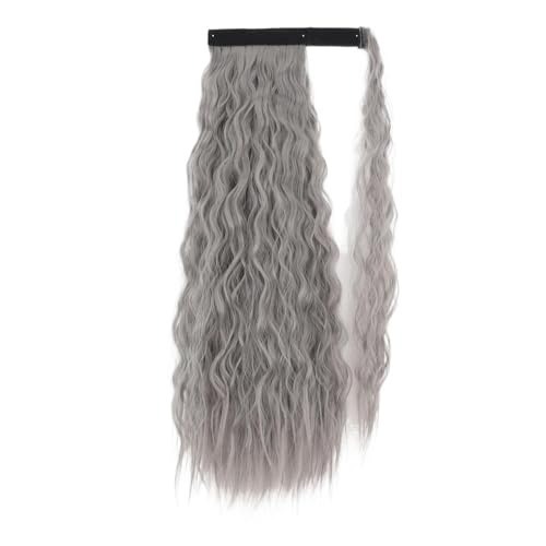 Haarverlängerungen Pferdeschwanz, Pferdeschwanz-Extensions, 22/34 Zoll langer Afro-Locken-Wickel-Pferdeschwanz, lockiges, gewelltes synthetisches Haarteil for Frauen, gefälschte Pferdeschwänze, Clip-i von LICONG-2020