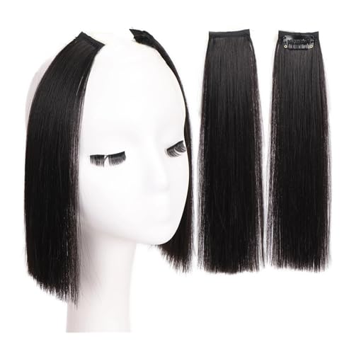 Pony-Haarspange, 2-teiliges Clip-in-Pony-Synthese-Perücke-Set mit seitlichem Pony, lange Bügel, Pony-Haarspange mit Fransen-Pony und Bügeln, Acht-Charakter-Bart-Pony-Haar,Falscher Pony für Frauen und von LICONG-2020