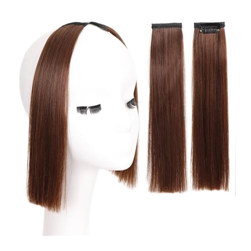 Pony-Haarspange, 2-teiliges Clip-in-Pony-Synthese-Perücke-Set mit seitlichem Pony, lange Bügel, Pony-Haarspange mit Fransen-Pony und Bügeln, Acht-Charakter-Bart-Pony-Haar,Falscher Pony für Frauen und von LICONG-2020