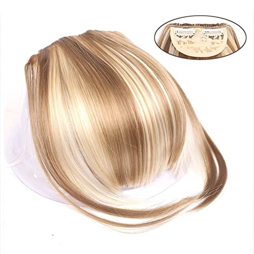 Pony-Haarspange, Clip-in-Pony, natürlich, gerade, synthetische, stumpfe Pony-Haarverlängerungen, 15,2 cm, kurzes, glattes Haarteil, vorne, ordentlicher Bang, Clip-in, voller Pony for Frauen,Falscher von LICONG-2020