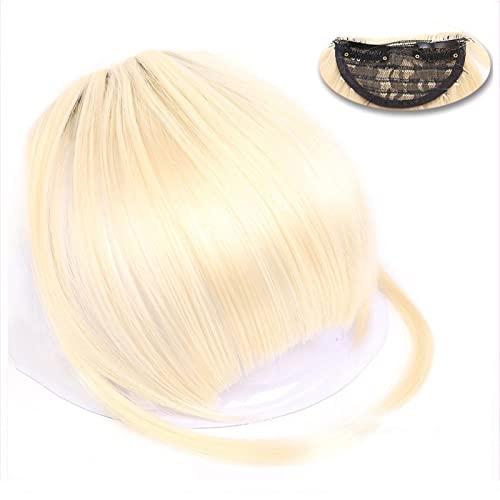 Pony-Haarspange, Clip-in-Pony, natürlich, gerade, synthetische, stumpfe Pony-Haarverlängerungen, 15,2 cm, kurzes, glattes Haarteil, vorne, ordentlicher Bang, Clip-in, voller Pony for Frauen,Falscher von LICONG-2020