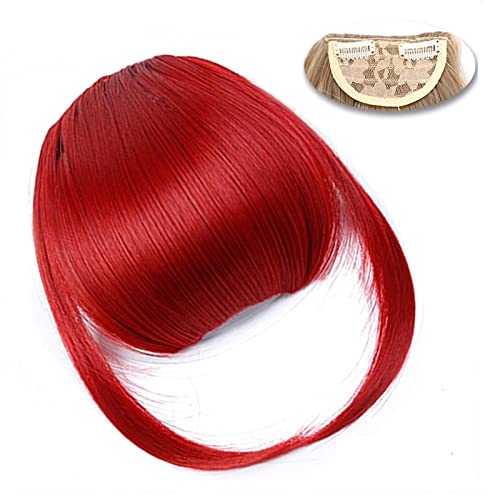 Pony-Haarspange, Clip-in-Pony, natürlich, gerade, synthetische, stumpfe Pony-Haarverlängerungen, 15,2 cm, kurzes, glattes Haarteil, vorne, ordentlicher Bang, Clip-in, voller Pony for Frauen,Falscher von LICONG-2020