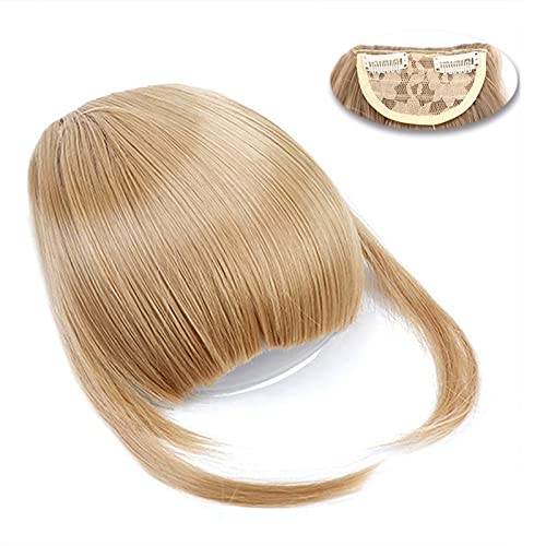 Pony-Haarspange, Clip-in-Pony, natürlich, gerade, synthetische, stumpfe Pony-Haarverlängerungen, 15,2 cm, kurzes, glattes Haarteil, vorne, ordentlicher Bang, Clip-in, voller Pony for Frauen,Falscher von LICONG-2020