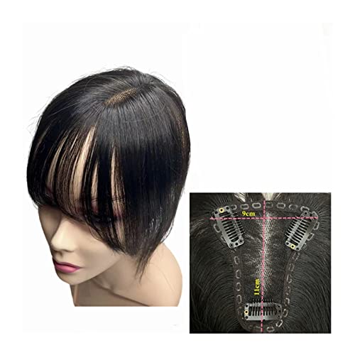 Pony-Haarspange, Clip-in-Pony, transparent, Schweizer Spitze, Echthaar-Pony, Clip-in-Fransen-Haarteile, Verlängerung for Frauen, atmungsaktiv, Remy-Haar-Pony,Falscher Pony für Frauen und Mädchen (Co von LICONG-2020