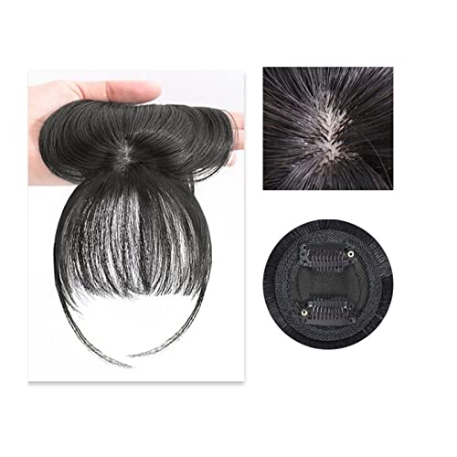 Pony-Haarspange, Clip-in-Pony vorne, synthetischer 3D-Luftfransen-Pony, Clip-in-Bang-Haarverlängerung, gerades synthetisches Haarteil, weiches, natürliches Haar-Accessoire for Frauen und Mädchen,Fals von LICONG-2020