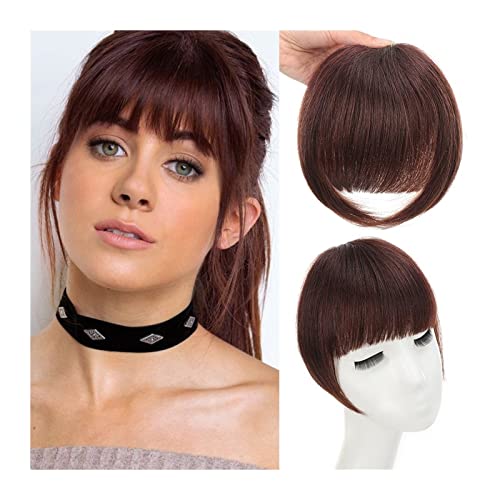 Pony-Haarspange, Pony-Haar for Frauen, synthetischer französischer Pony mit Schläfen, Clip-in-Haarverlängerungen, dicker natürlicher voller Pony, gerade Fransen-Haarteile for den täglichen Gebrauch,F von LICONG-2020