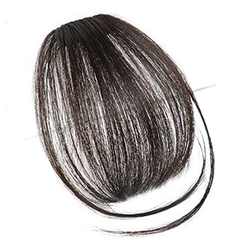 Pony-Haarspange, Pony-Haare for Frauen, for Anklippen, stumpfe Fransen-Pony, nicht remy, Echthaar, Luft-Fransen-Pony, unsichtbar, nahtlos, indisches, natürliches, gerades, flaches Pony-Haarteil,Falsc von LICONG-2020