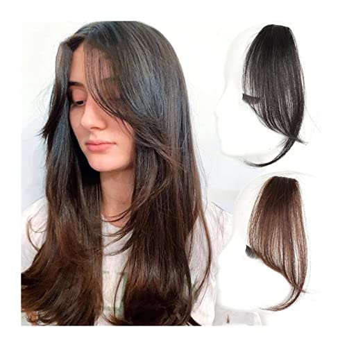 Pony-Haarspange, Pony-Haare for Frauen, zwei seitliche Fransen-Pony-Clip-in-natürliche Haarverlängerung, 2-teilige synthetische, weiche, lange Air-Bangs-Haarteil-Clip-in-Extensions-Overhead-Bang-Kunst von LICONG-2020