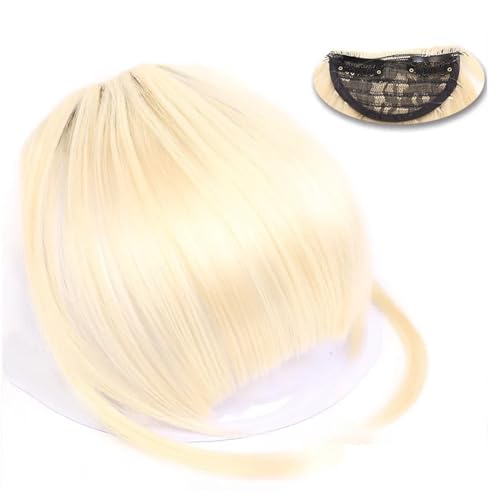 Pony-Haarspange, Pony-Haarspangen-Verlängerung, dicker Clip in Fransen, gerader, ordentlicher Pony for Frauen, synthetische hitzebeständige Faser, flache Pony-Haarteile,Falscher Pony für Frauen und M von LICONG-2020