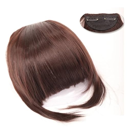 Pony-Haarspange, Pony-Haarspangen-Verlängerung, dicker Clip in Fransen, gerader, ordentlicher Pony for Frauen, synthetische hitzebeständige Faser, flache Pony-Haarteile,Falscher Pony für Frauen und M von LICONG-2020