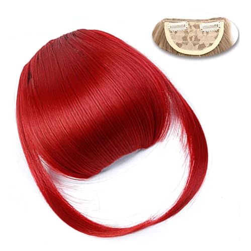 Pony-Haarspange, Pony-Haarspangen-Verlängerung, dicker Clip in Fransen, gerader, ordentlicher Pony for Frauen, synthetische hitzebeständige Faser, flache Pony-Haarteile,Falscher Pony für Frauen und M von LICONG-2020