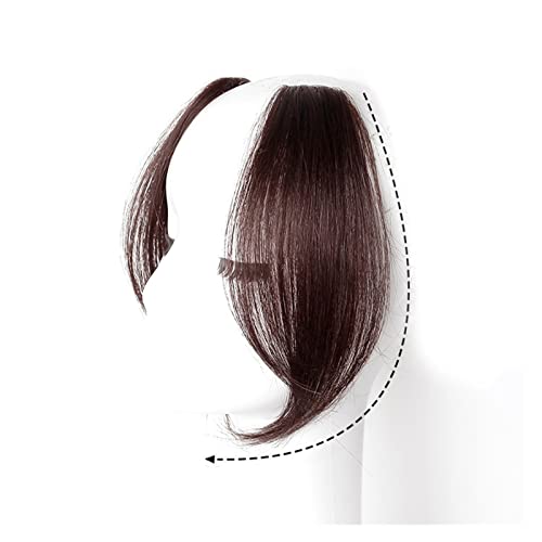 Pony-Haarspange, Side Air Bangs, 2 Stück, gewellt, seitlicher Pony, synthetisches Fake-Fransen-Haarteil, Mittelteil-Pony, Haarverlängerung, Clip in der Vorderseite, seitlicher Pony for Frauen,Falsche von LICONG-2020