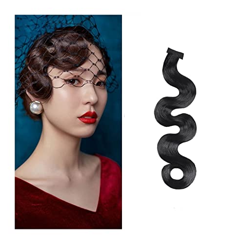 Pony-Haarspange, Side Air Bangs Finger Wave Bangs Clip In Bangs 10" Vintage Ripple Bangs Synthetische Haarteile Schwarz Retro Handgeschobener Pony,Falscher Pony für Frauen und Mädchen (Color : A) von LICONG-2020