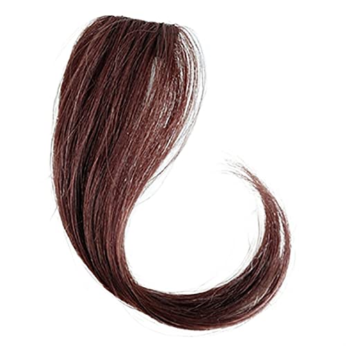 Pony-Haarspange, Side Air Bangs Pony-Haarspange, 1/2 Stück, seitlicher Pony, Clip-on-Fransen-Pony mit Bügeln, synthetische 25–35 cm lange Clip-in-Pony-Haarverlängerungen for Frauen,Falscher Pony für von LICONG-2020