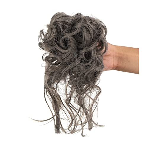 Unordentliches Dutt-Haarteil für Frauen, Pieces Curly Chignon Donut Scrunchie for Frauen, unordentlicher Dutt, synthetische, zerzauste Hochsteckfrisur, Haarknoten, Verlängerung, elastisches Haarband, von LICONG-2020