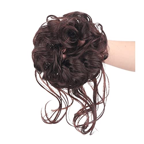 Unordentliches Dutt-Haarteil für Frauen, Pieces Curly Chignon Donut Scrunchie for Frauen, unordentlicher Dutt, synthetische, zerzauste Hochsteckfrisur, Haarknoten, Verlängerung, elastisches Haarband, von LICONG-2020