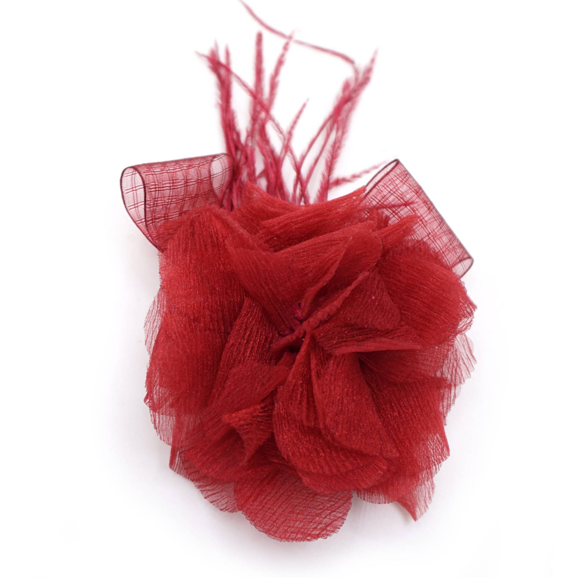 Blumenbrosche Aus Organzastoff Und Feder, 7 Farben Burgunderrot, Helllachs, Hellrosa, Grau, Dunkelblau, Schwarz, Weiß Blumenbrosche Aus Organzastoff Und Feder, 7 Farben Burgunderrot, Helllachs, Hellrosa, Grau, Dunkelblau, Schwarz, Weiß von LIDALYDI