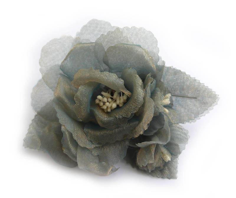 Organza-Blumenbrosche, Graue Farbe von LIDALYDI