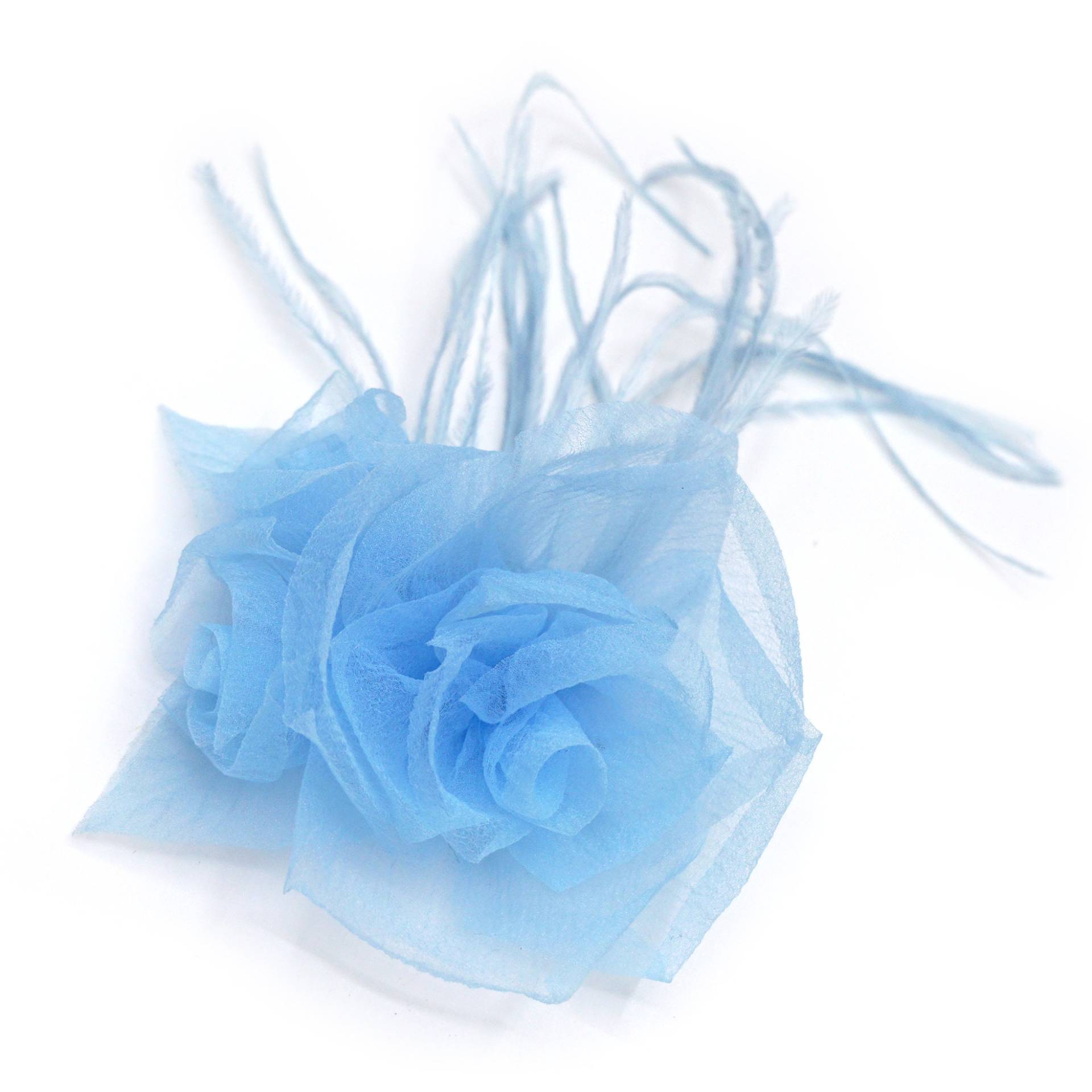 Hellblaue Chiffon - Und Federblumenbrosche Hellblaue Chiffon - Und Federblumenbrosche von LIDALYDI