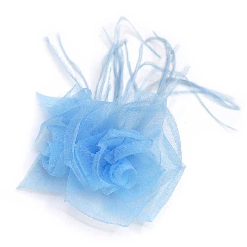 Hellblaue Chiffon - Und Federblumenbrosche Hellblaue Chiffon - Und Federblumenbrosche von LIDALYDI