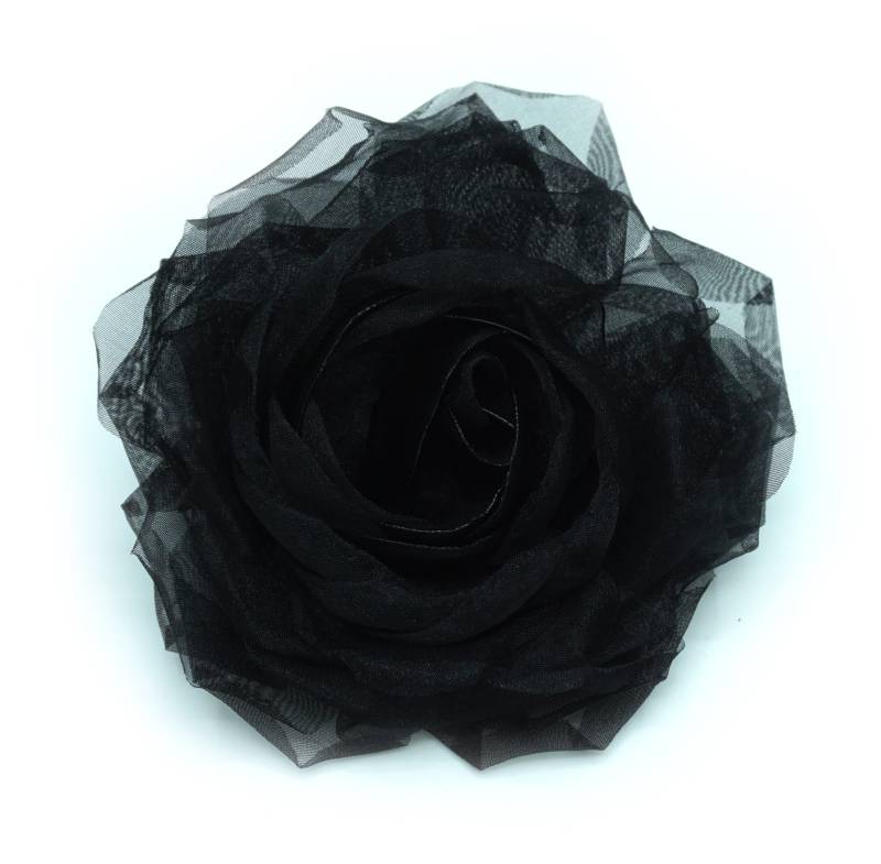 Schwarze Blumenbrosche Aus Organza Und Satin Schwarze Blumenbrosche Aus Organza Und Satin von LIDALYDI