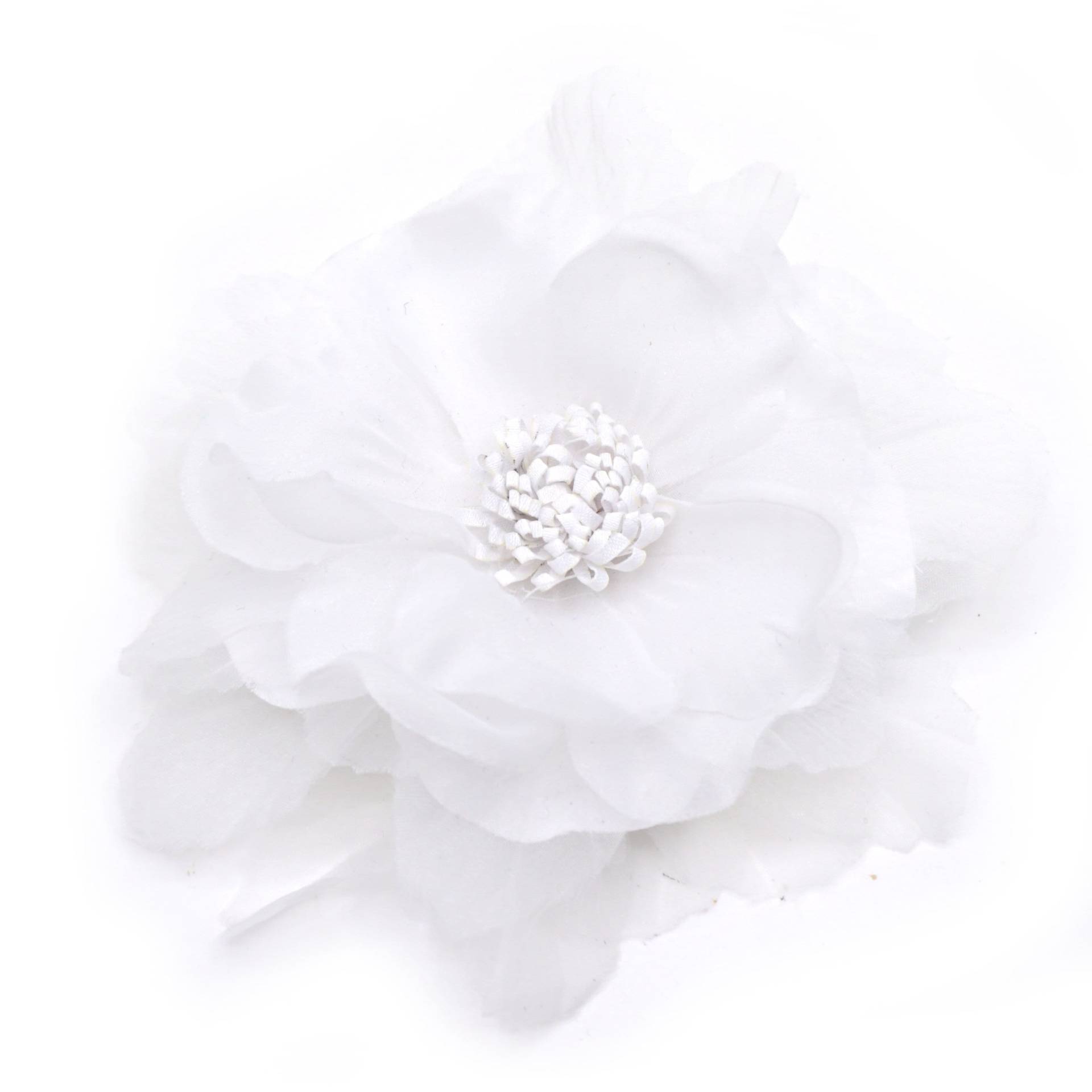 Weiße Blumenbrosche Aus Organza Und Satinstoff Weiße Blumenbrosche Aus Organza Und Satinstoff von LIDALYDI