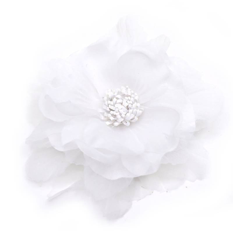 Weiße Blumenbrosche Aus Organza Und Satinstoff Weiße Blumenbrosche Aus Organza Und Satinstoff von LIDALYDI